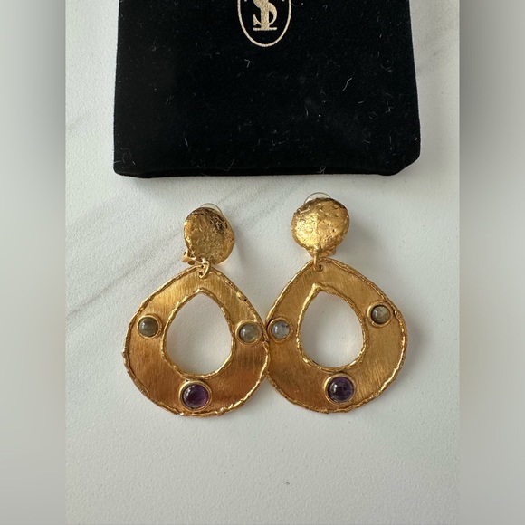 SYLVIA TOLEDANO Thalita 22K Goldplated, Labradorite & Amethyst Drop Earr… - Picture 5 of 5